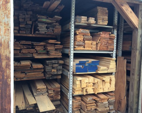 reclaimed lumber and cedar boards