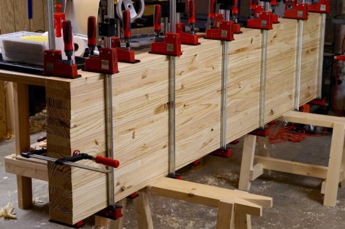 Roubo Bench top clamped web